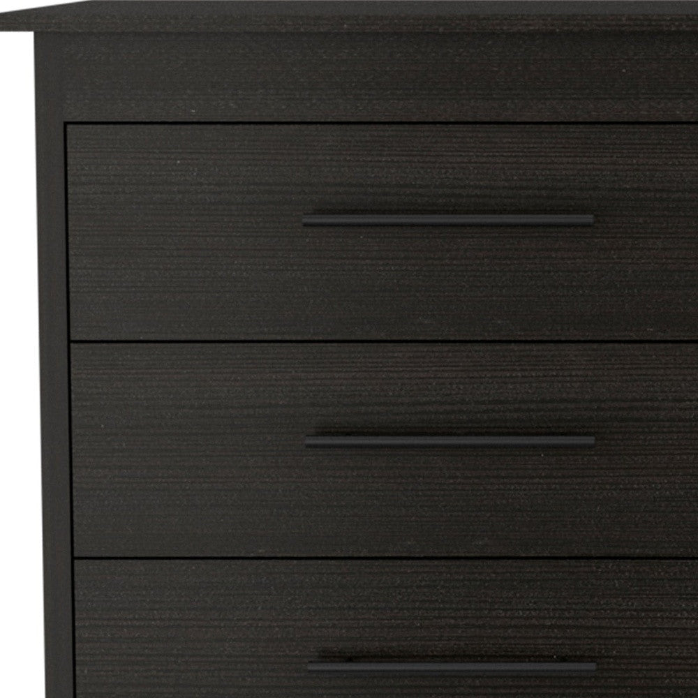 59" Black Six Drawer Double Dresser