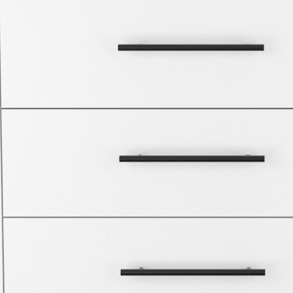 59" White Wood Six Drawer Double Dresser