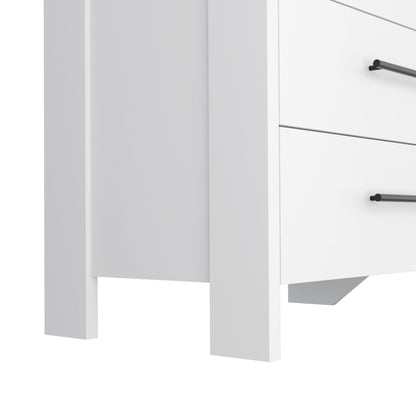 59" White Six Drawer Double Dresser