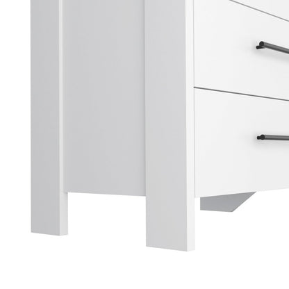 59" White Wood Six Drawer Double Dresser