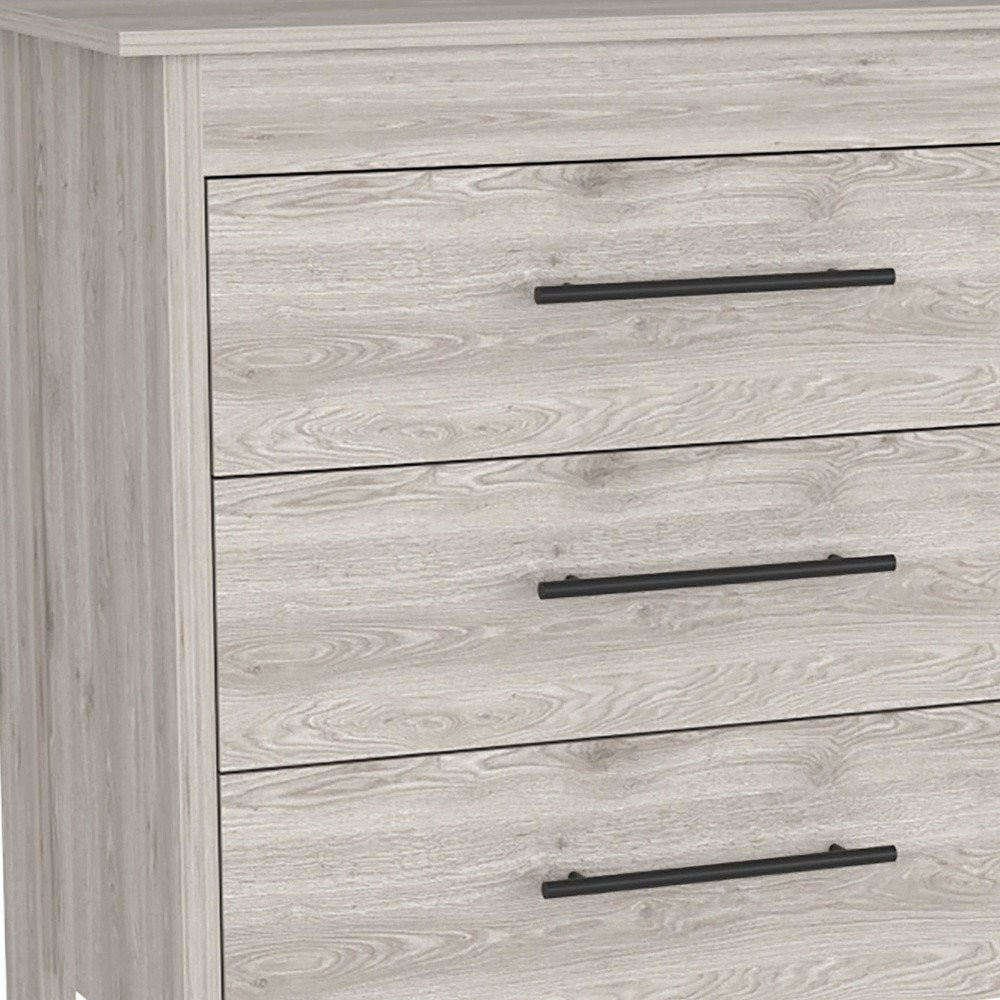 59" Light Gray Wood Six Drawer Double Dresser