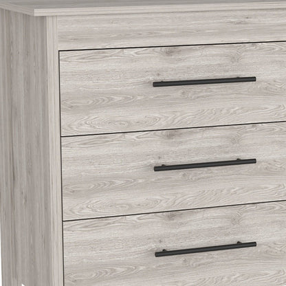 59" Light Gray Wood Six Drawer Double Dresser