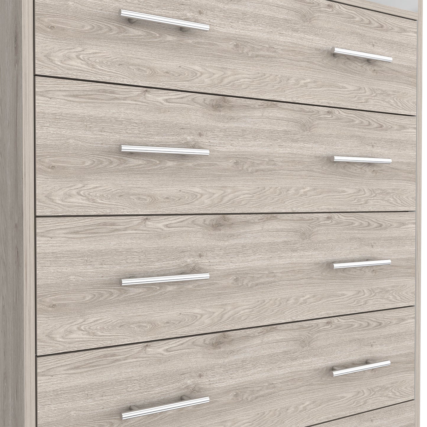 33" Light Gray Four Drawer Standard Chest With Open Shelf