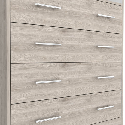 33" Light Gray Four Drawer Standard Chest With Open Shelf