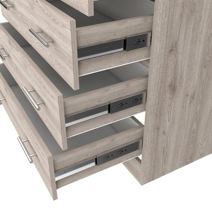 33" Light Gray Wood Four Drawer Dresser