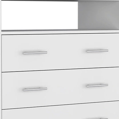 33" White Wood Four Drawer Dresser