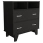 32" Black Wood Two Drawer Dresser