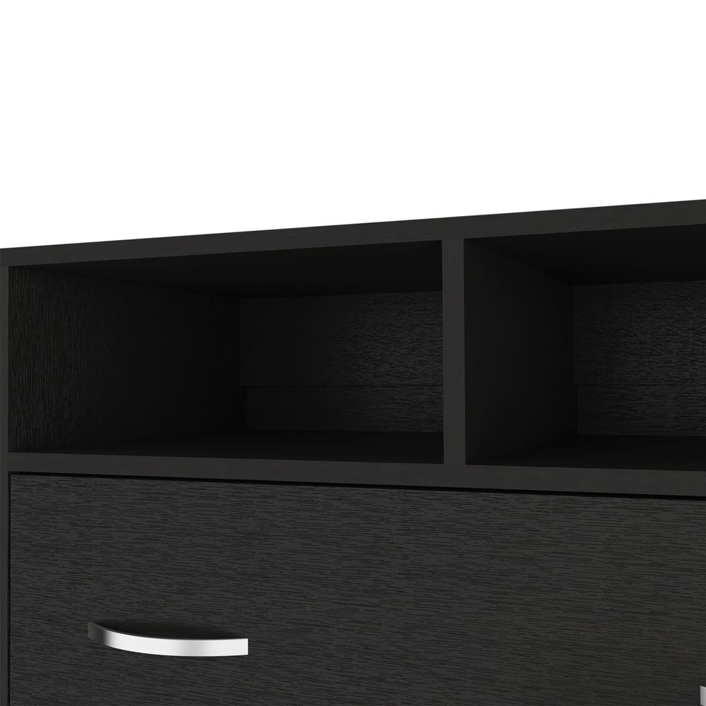 32" Black Wood Two Drawer Dresser
