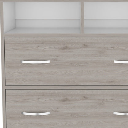 32" Light Gray Wood Two Drawer Dresser