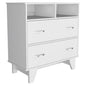 32" White Two Drawer Dresser With Open Shelving