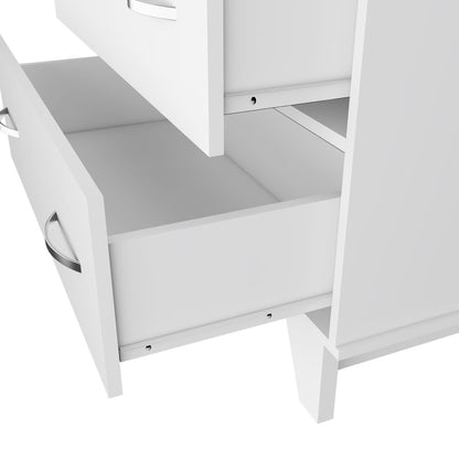 32" White Wood Two Drawer Dresser