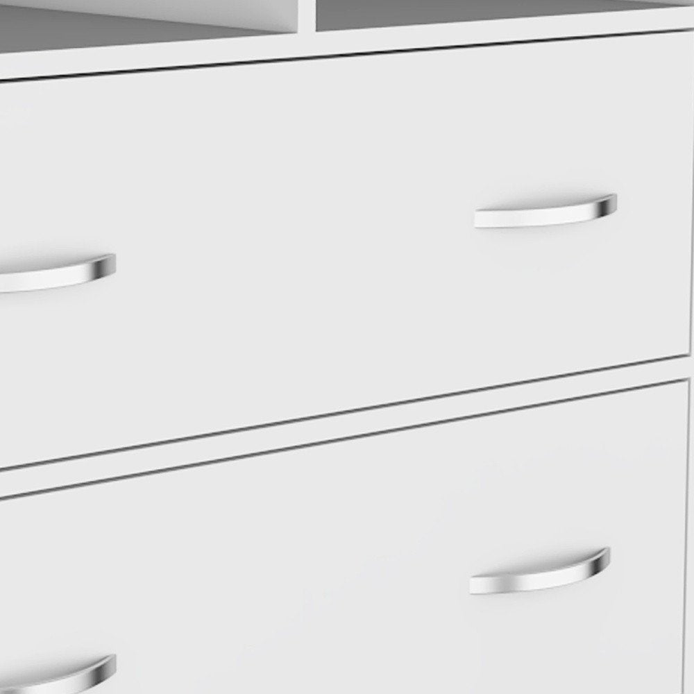 32" White Wood Two Drawer Dresser