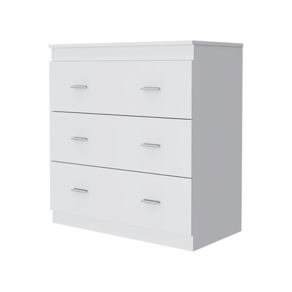 32" White Three Drawer Dresser