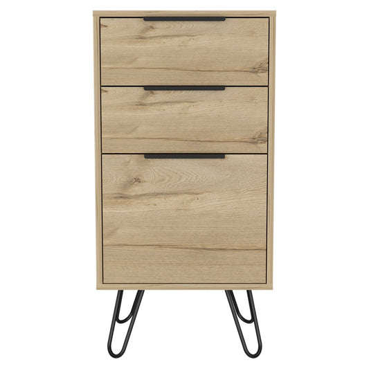 18" Natural Wood Three Drawer Dresser