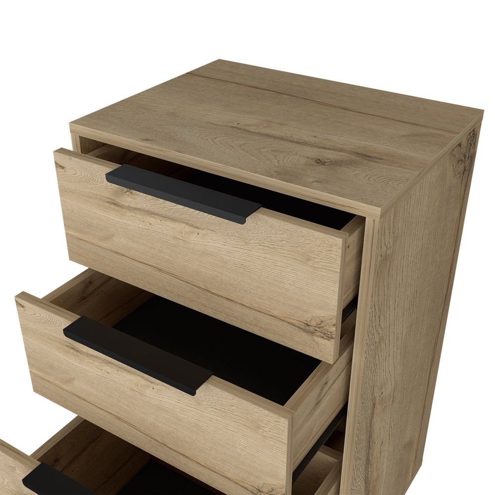 18" Natural Wood Three Drawer Dresser