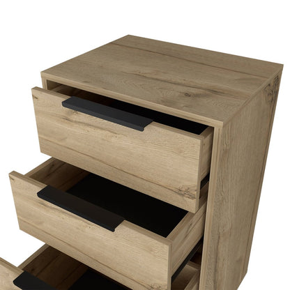 18" Natural Wood Three Drawer Dresser