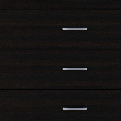 32" Black Wood Three Drawer Dresser