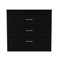 32" Black Three Drawer Dresser