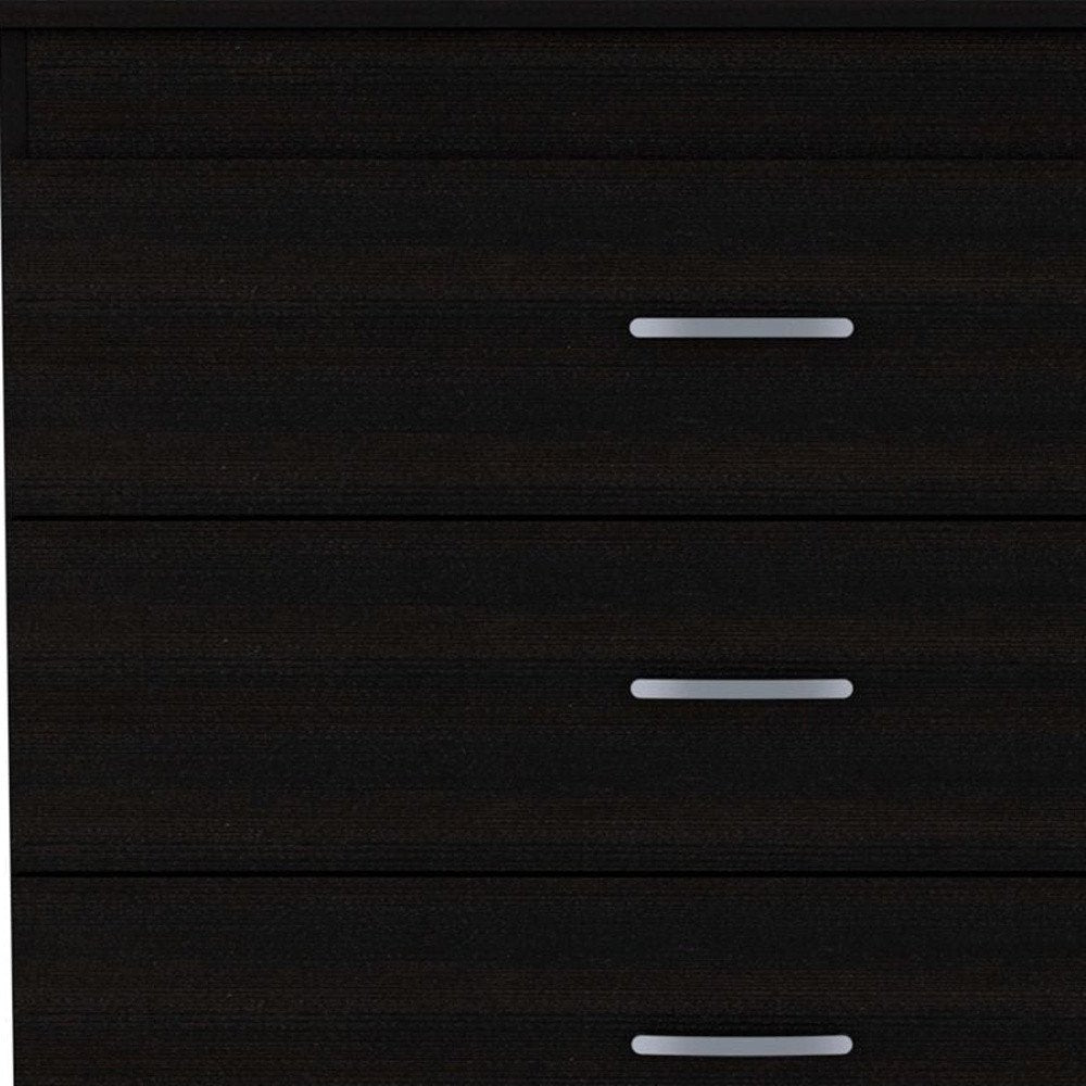 32" Black Wood Three Drawer Dresser