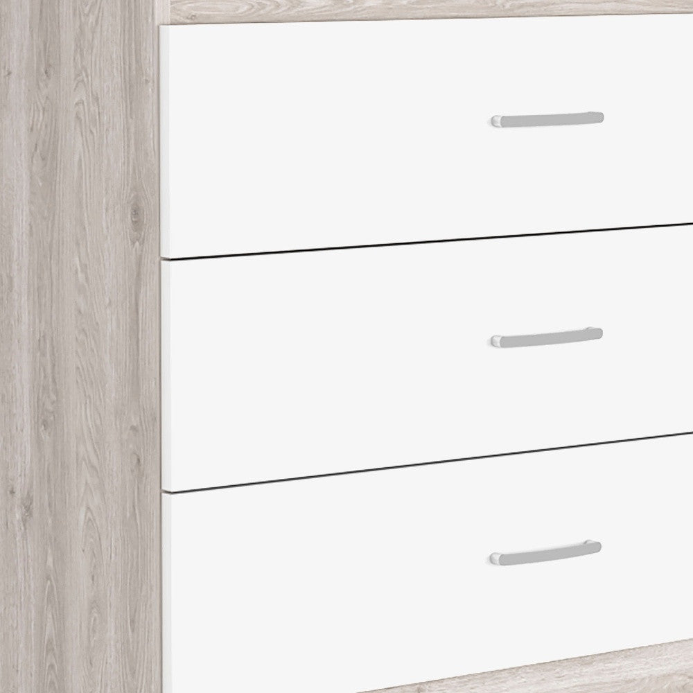 32" White and Gray Three Drawer Dresser