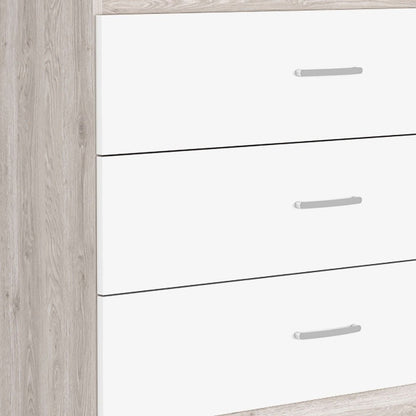 32" Gray And White Wood Three Drawer Dresser