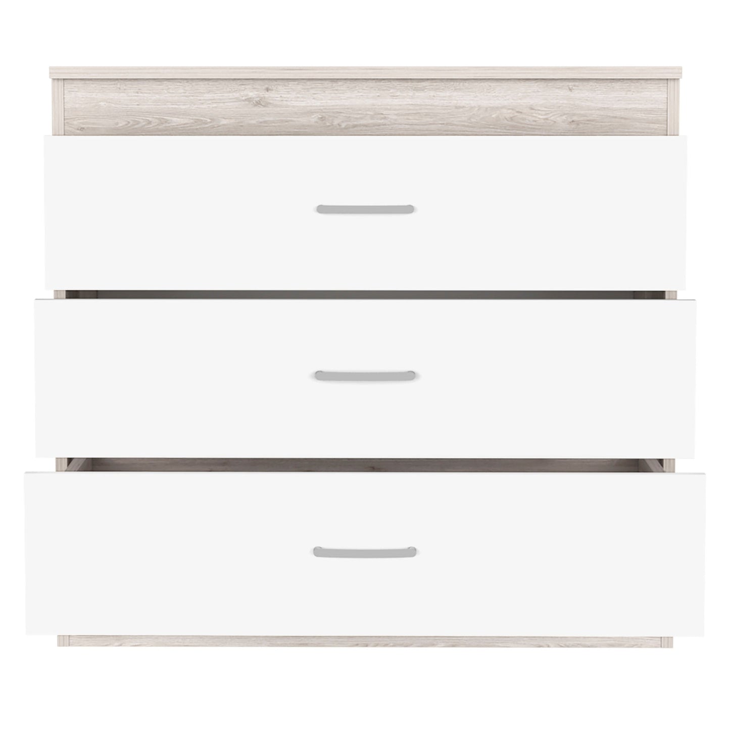 32" White and Gray Three Drawer Dresser