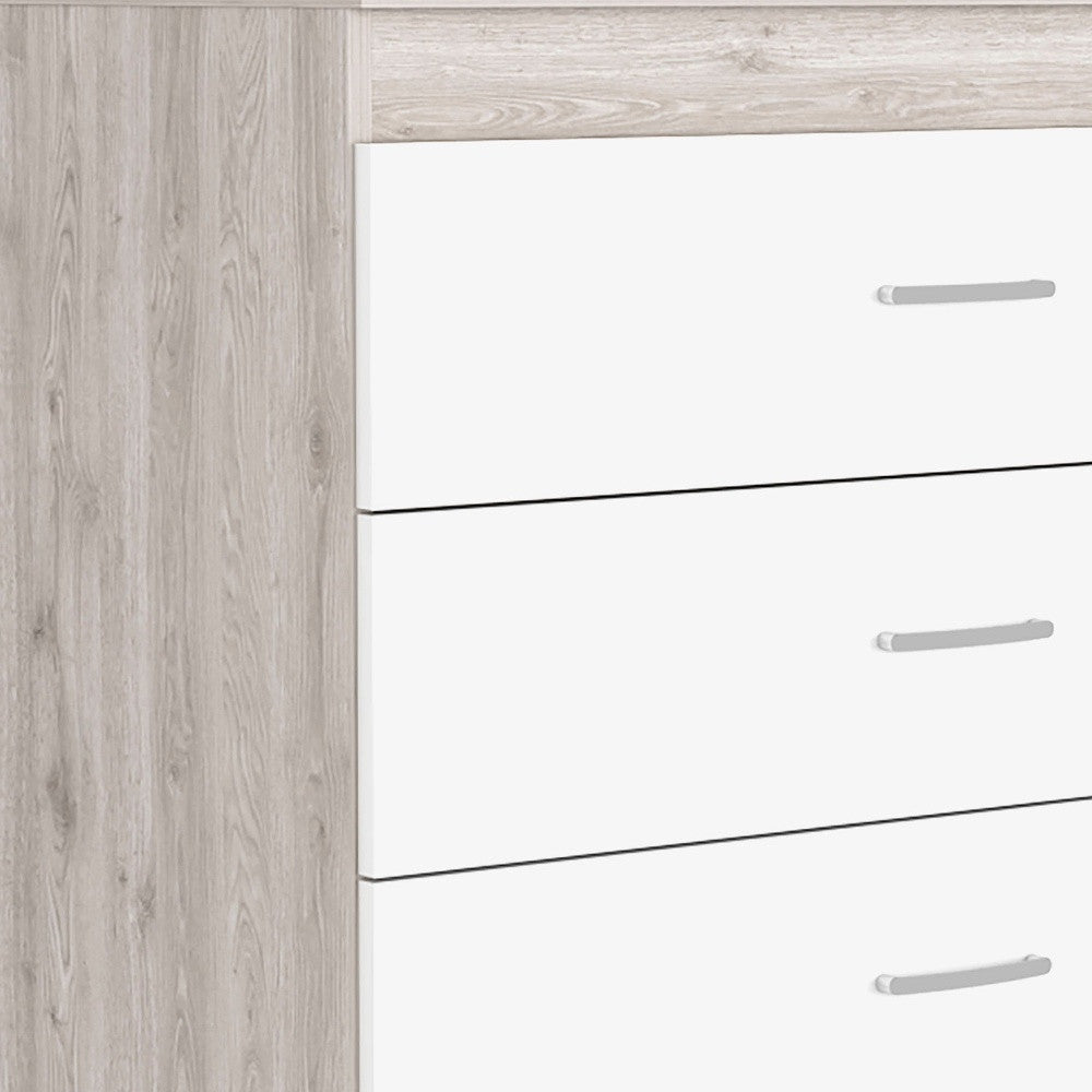 32" White and Gray Three Drawer Dresser