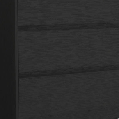 34" Black Wood Three Drawer Dresser