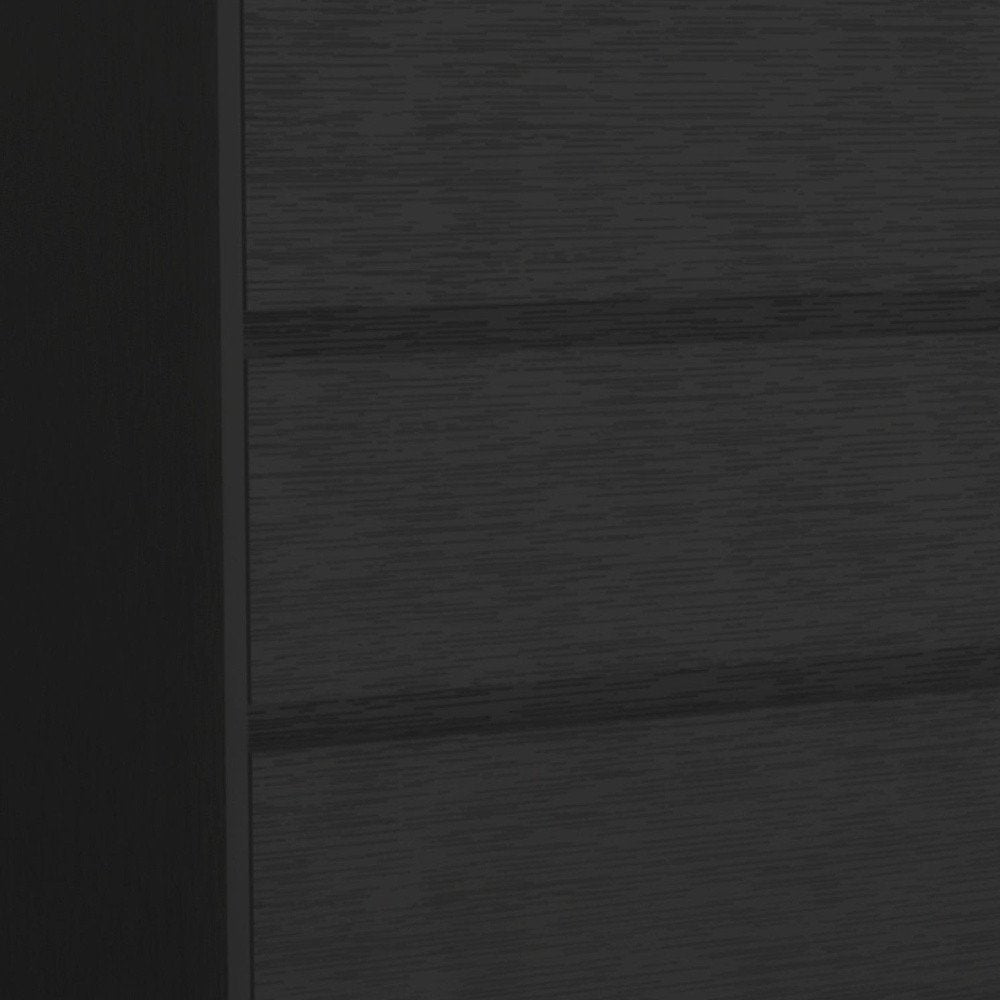 34" Black Wood Three Drawer Dresser