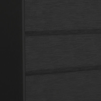 34" Black Wood Three Drawer Dresser