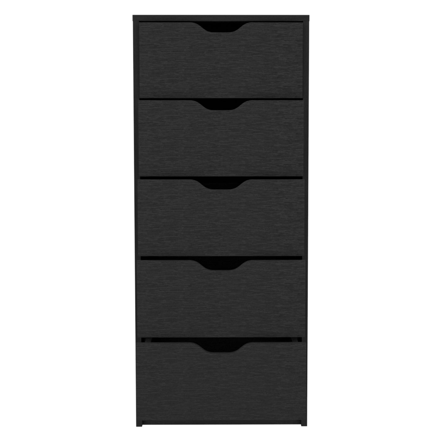 18" Black Five Drawer Standard Chest