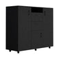 55" Black Two Drawer Combo Dresser