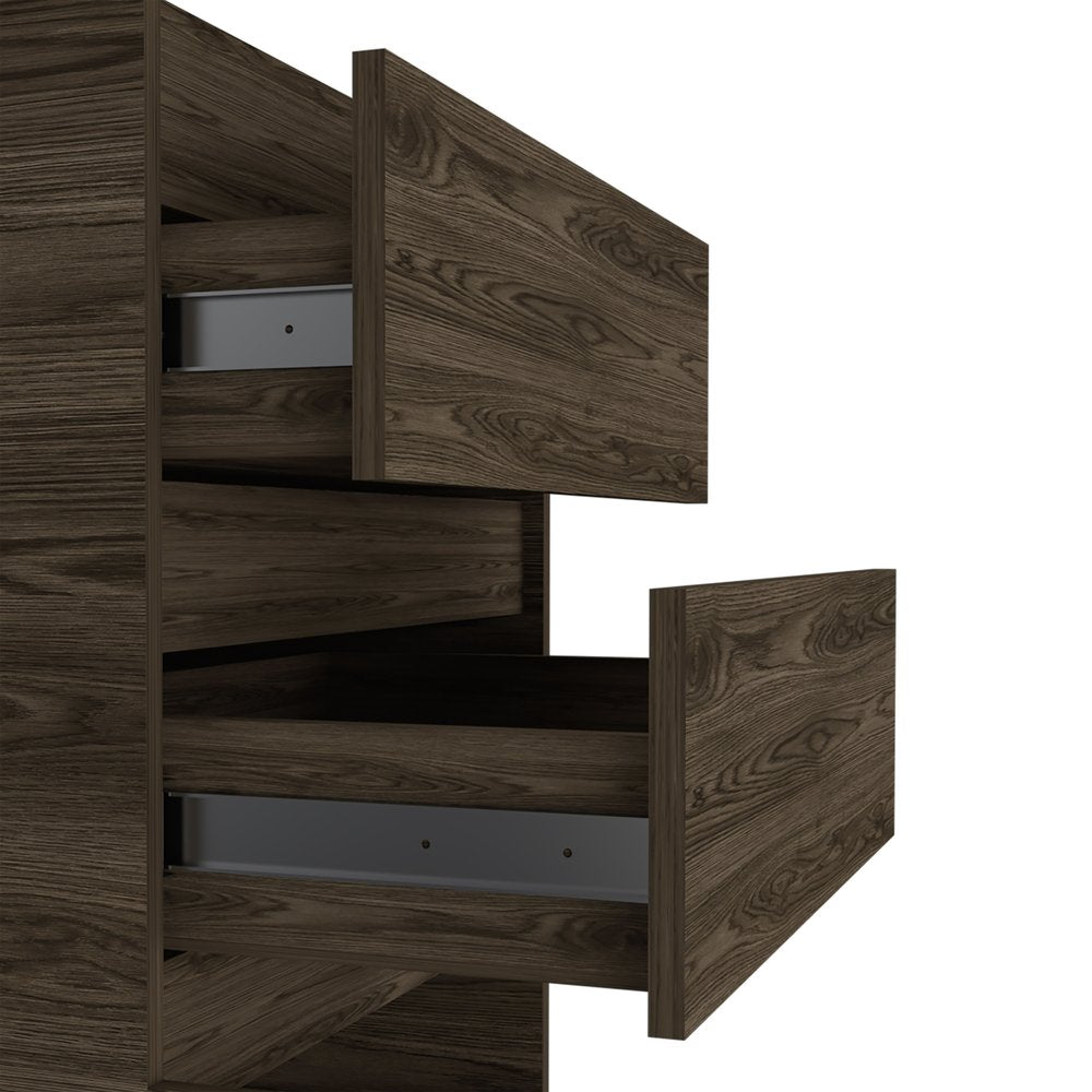23" Brown Wood Two Drawer Dresser