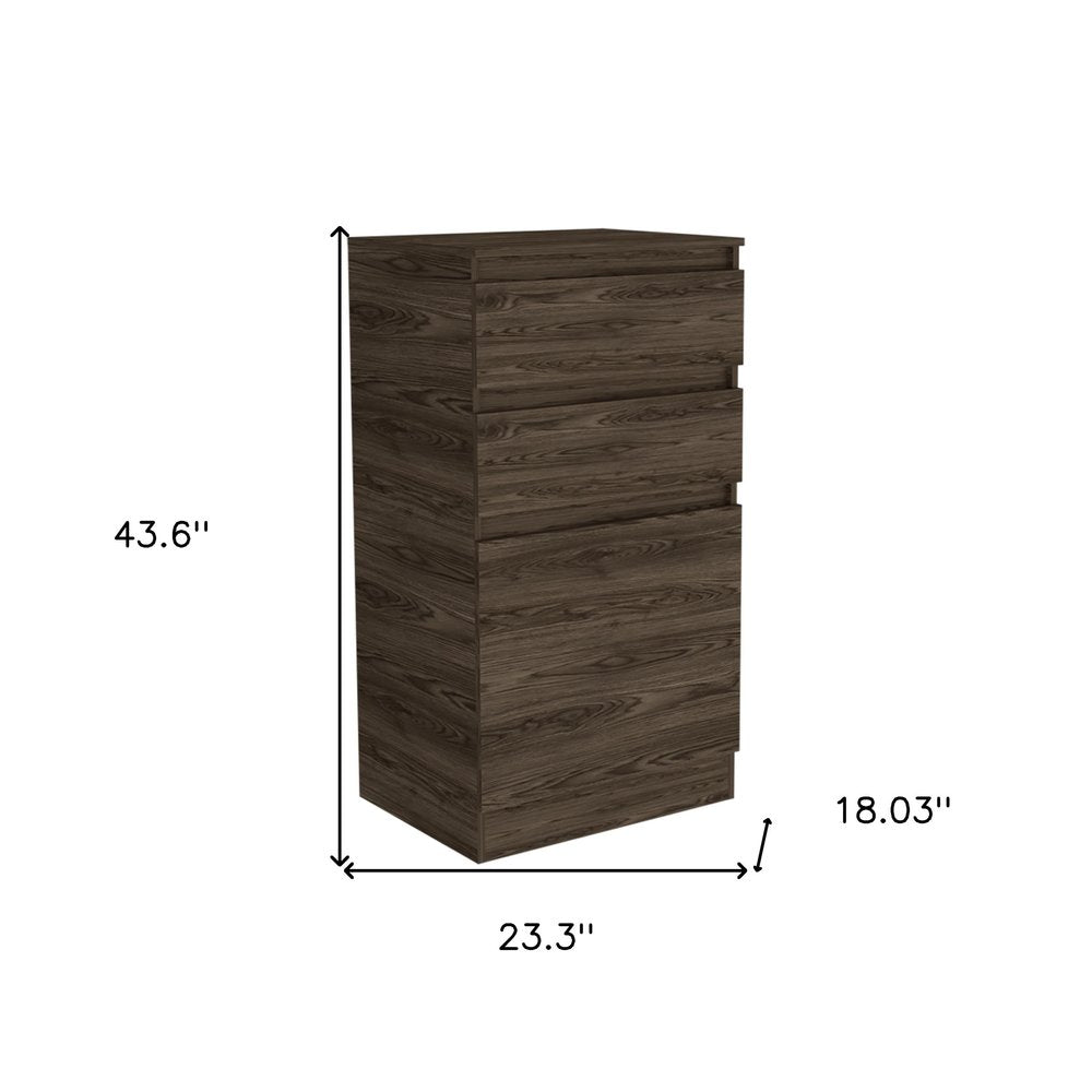 23" Brown Wood Two Drawer Dresser