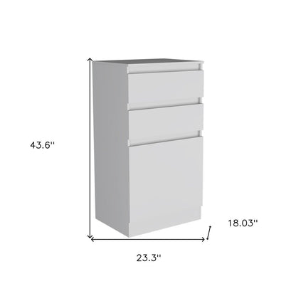 23" White Wood Two Drawers Mirrored Jewelry Stand