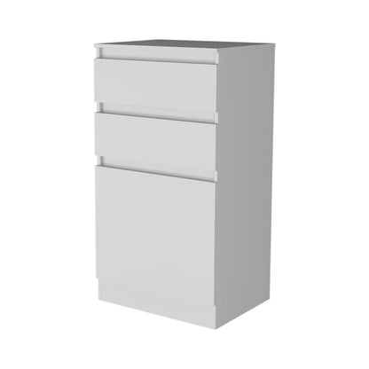 23" White Wood Two Drawers Mirrored Jewelry Stand