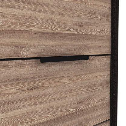 42" Brown And Black Wood Six Drawer Double Dresser