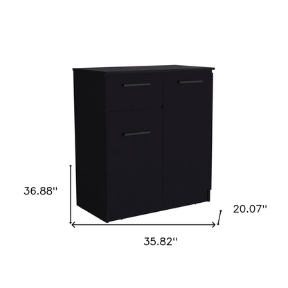 36" Black Drawer Combo Dresser