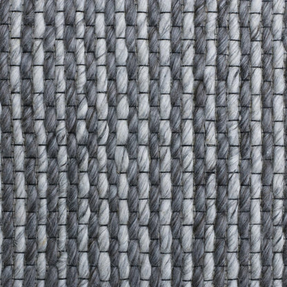 5' X 8' Gray Wool Striped Hand Woven Area Rug