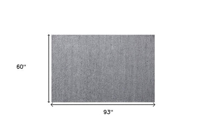 5' X 8' Gray Wool Striped Hand Woven Area Rug