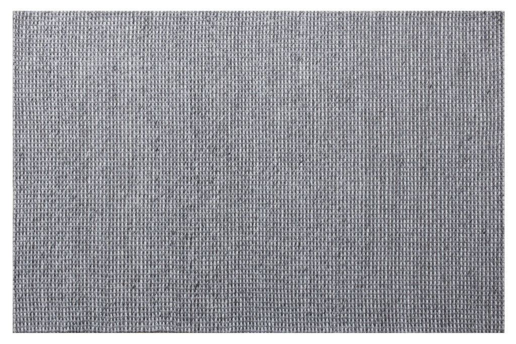 9' X 12' Gray Wool Striped Hand Woven Area Rug