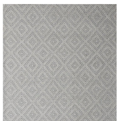 5' X 8' Gray and Ivory Geometric Hand Woven Non Skid Area Rug