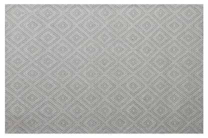 5' X 8' Gray and Ivory Geometric Hand Woven Non Skid Area Rug
