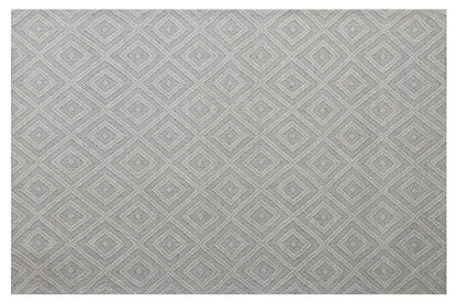 5' X 8' Gray and Ivory Geometric Hand Woven Non Skid Area Rug