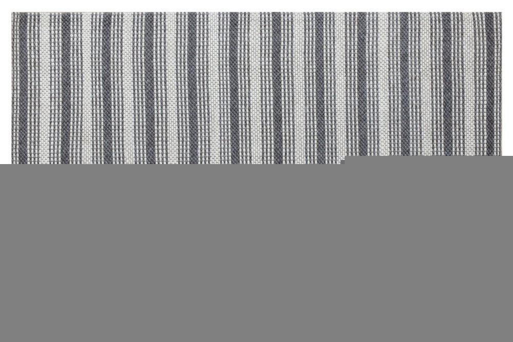 5' X 8' Gray and Ivory Striped Hand Woven Non Skid Area Rug