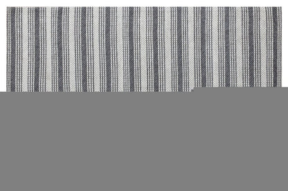 5' X 8' Gray and Ivory Striped Hand Woven Non Skid Area Rug