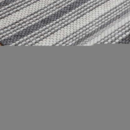 5' X 8' Gray and Ivory Striped Hand Woven Non Skid Area Rug