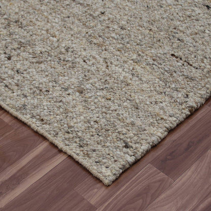 9' X 12' Beige and Gray Hand Woven Area Rug