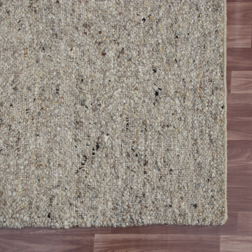 9' X 12' Beige and Gray Hand Woven Area Rug