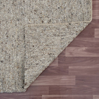 9' X 12' Beige and Gray Hand Woven Area Rug